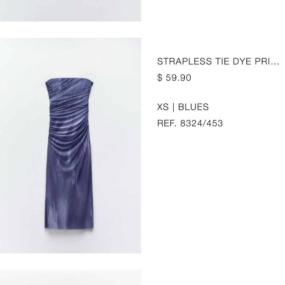 Zara Strapless Purple Dress - Picture 2 of 2